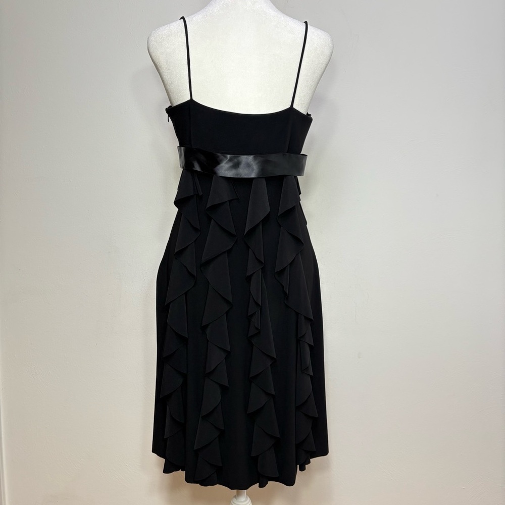 CACHE Y2K Vintage Prom Wedding Formal Dress Ruffles Rhinestone Sleeveless USA - Picture 6 of 15